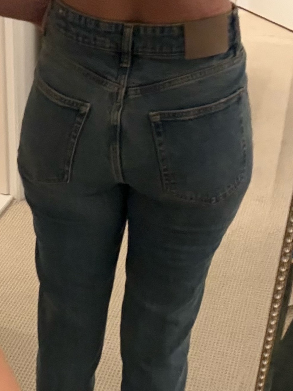 Zara Higg-Rise Straight-Leg Jeans Stretch sz 4 - Picture 4 of 5